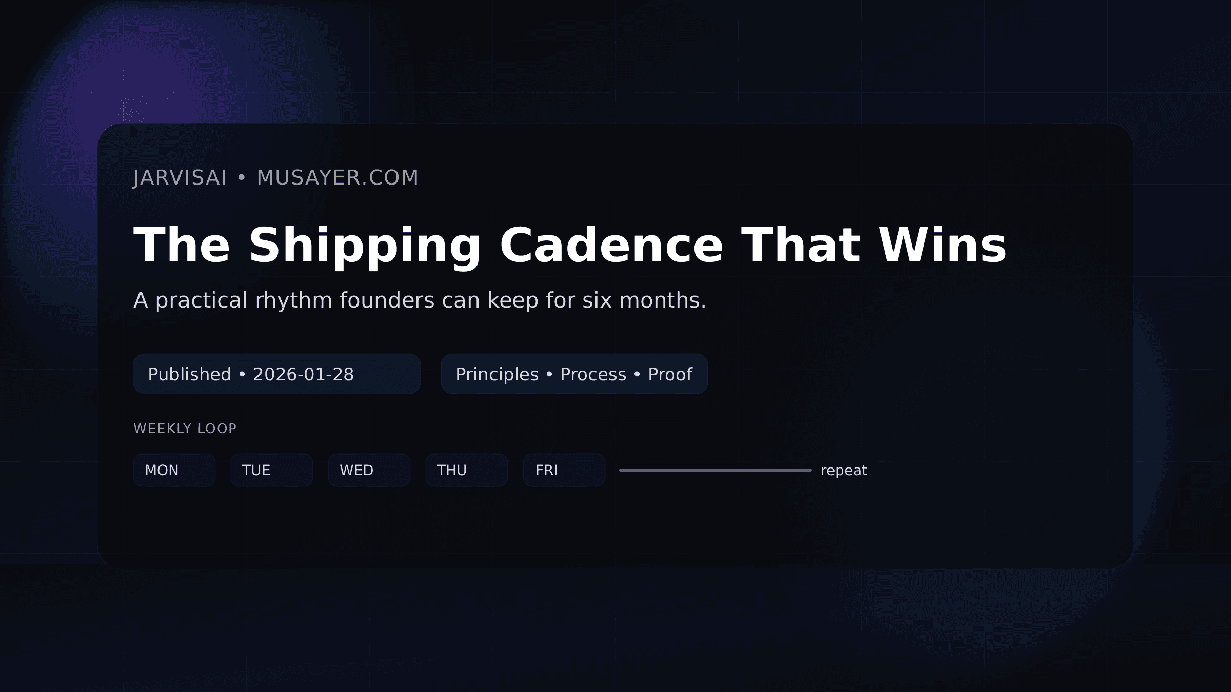 The Shipping Cadence That Wins